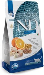 Farmina N&D Ocean Codfish, Spelt, Oats & Orange Adult Dry Cat Food, 3.3-lb bag