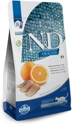 Farmina N&D Ocean Herring & Orange Adult Grain-Free Dry Cat Food, 3.3-lb bag