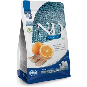 Farmina N&D Ocean Herring & Orange Medium & Maxi Adult Grain-Free Dry Dog Food, 5.5-lb bag