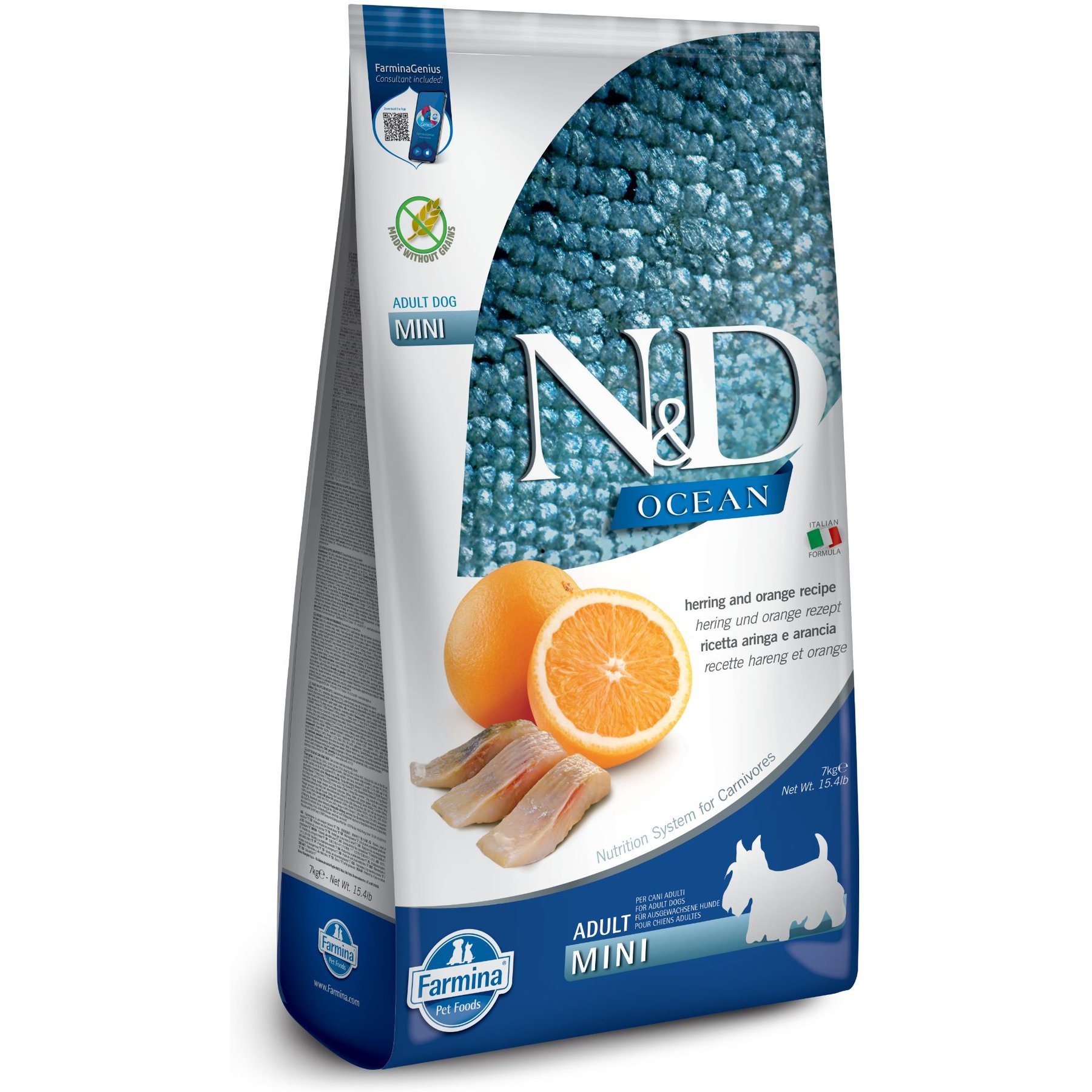 Farmina Natural & Delicious Wild Herring Grain-Free Mini Breed Formula Dry Dog Food, 30.8-lb bundle