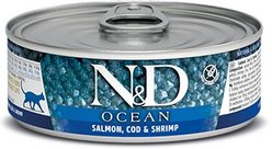 Farmina N&D Ocean Salmon, Codfish & Shrimp Grain-Free Wet Cat Food, 2.46-oz can, case of 24