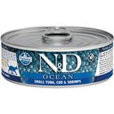 Farmina N&D Ocean Tuna, Cod & Shrimp Grain-Free Wet Cat Food, 2.46-oz can, case of 24