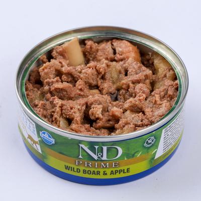 Show full view: Farmina N&D Prime Boar & Apple Grain-Free Wet Cat Food, 2.46-oz can, case of 24 slide 3 of 11