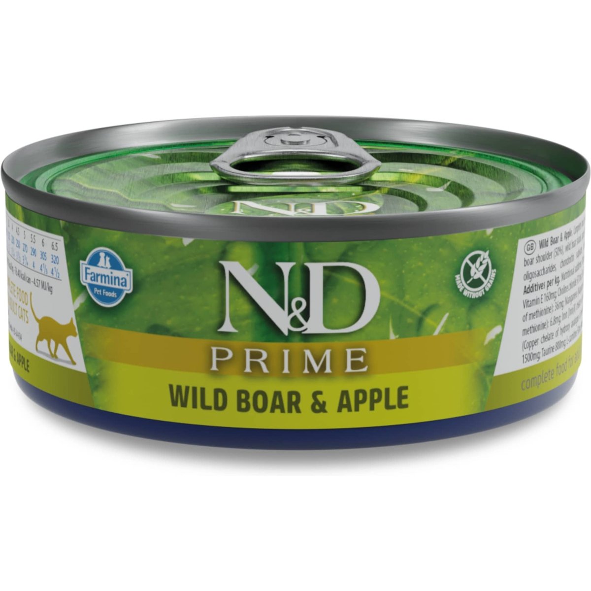 Farmina N&D Prime Boar & Apple Grain-Free Wet Cat Food, 2.46-oz can, case of 6