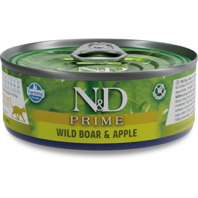 Farmina Farmina N&D Prime Boar & Apple Grain-Free Wet Cat Food, 2.46-oz can, case of 6
