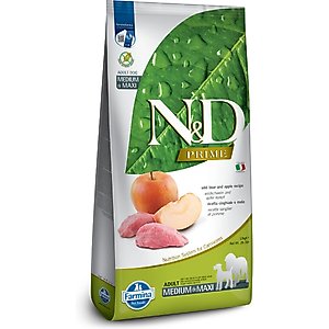 Farmina N&D Prime Boar & Apple Medium & Maxi Adult Grain-Free Dry Dog Food, 26.4-lb bag