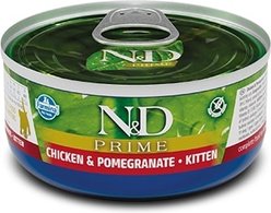 Farmina N&D Prime Chicken & Pomegranate Kitten Grain-Free Wet Cat Food, 2.46-oz can, case of 6
