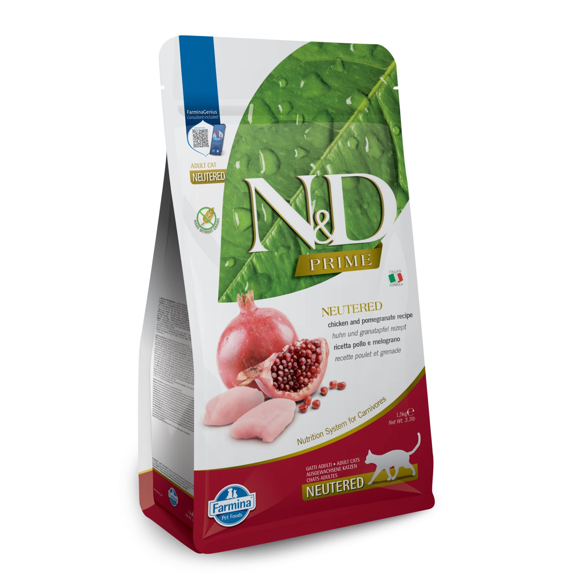 N&D Prime Chicken & Pomegranate Recipe Neutered Dry Cat Food