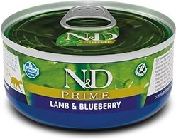Farmina N&D Prime Lamb & Blueberry Grain-Free Wet Cat Food, 2.46-oz can, case of 6