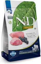 Farmina N&D Prime Lamb & Blueberry Medium & Maxi Adult Grain-Free Dry Dog Food, 5.5-lb bag