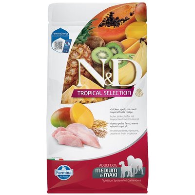 Farmina Farmina N&D Tropical Selection Chicken Adult Medium & Maxi Dry Dog Food, 4.4 -lb bag