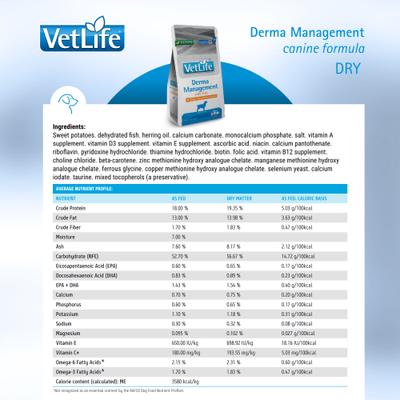 Show full view: Farmina Vet Life Derma Man Fish Canine Dry Dog Food, 26.4-lb bag slide 6 of 10