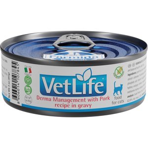 Farmina Vet Life Derma Management Pork Feline Wet Cat Food, 3-oz can, case of 12
