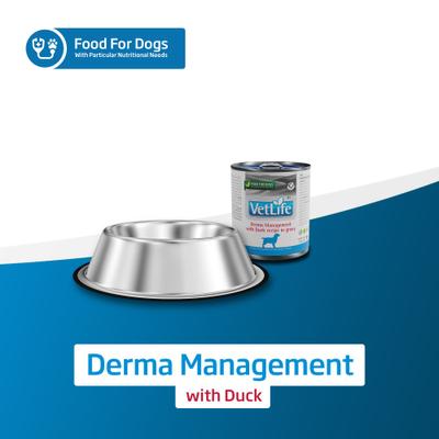 Show full view: Farmina Vet Life Derma Management with Duck Recipe In Gravy Wet Dog Food, 10.6-oz can, case of 6 slide 8 of 9