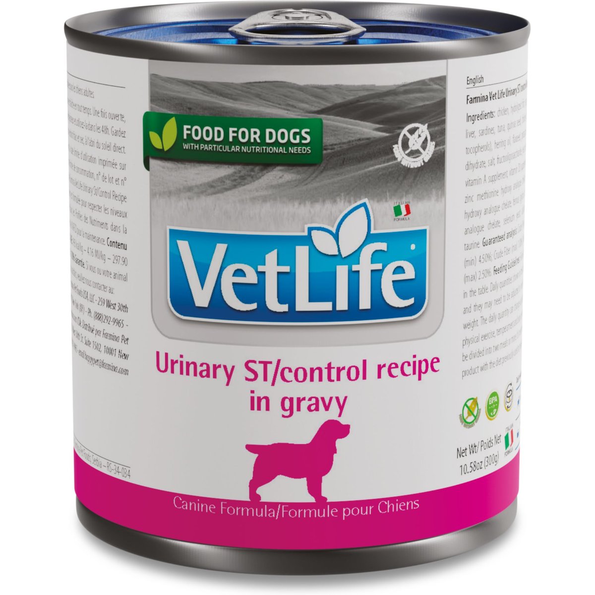 Farmina Vet Life Urinary ST/Control Recipe in Gravy Wet Dog Food, 10.6-oz can, case of 6