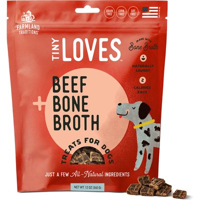 Farmland Traditions Farmland Traditions Tiny Loves Beef with Bone Broth Flavored Jerky Dog Treats, 12-oz pouch, 1 count