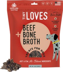 Farmland Traditions Tiny Loves Beef with Bone Broth Flavored Jerky Dog Treats, 12-oz pouch, 1 count