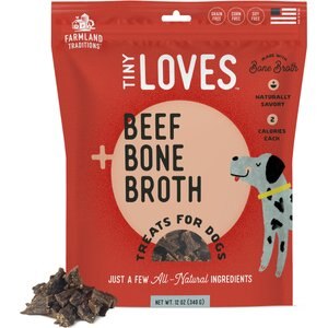 Farmland Traditions Tiny Loves Beef with Bone Broth Flavored Jerky Dog Treats, 12-oz pouch, 1 count
