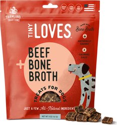 Farmland Traditions Tiny Loves Beef with Bone Broth Flavored Jerky Dog Treats, 5-oz pouch, 1 count