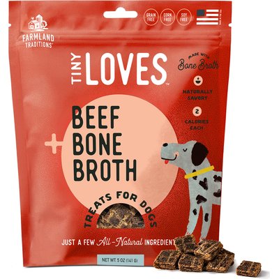 Farmland Traditions Farmland Traditions Tiny Loves Beef with Bone Broth Flavored Jerky Dog Treats, 5-oz pouch, 1 count