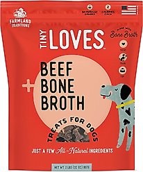 Farmland Traditions Tiny Loves Beef with Bone Broth Flavored Jerky Dog Treats, 32-oz bag, 1 count