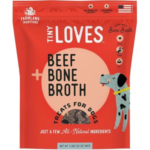 Farmland Traditions Tiny Loves Beef with Bone Broth Flavored Jerky Dog Treats, 32-oz bag, 1 count