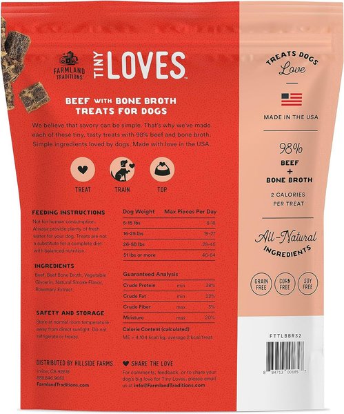 Farmland Traditions Tiny Loves Turkey & Pumpkin with Bone Broth Flavored Jerky Dog Treats
