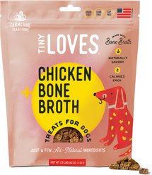 Farmland Traditions Tiny Loves Chicken with Bone Broth Flavored Jerky Dog Trainer Treats, 2.5-lb bag