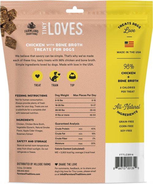 Farmland Traditions Tiny Loves Chicken with Bone Broth Flavored Jerky Dog Treats