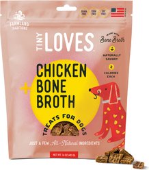Farmland Traditions Tiny Loves Chicken with Bone Broth Flavored Jerky Dog Treats, 16-oz pouch