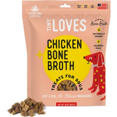 Farmland Traditions Farmland Traditions Tiny Loves Chicken with Bone Broth Flavored Jerky Dog Treats, 6-oz pouch