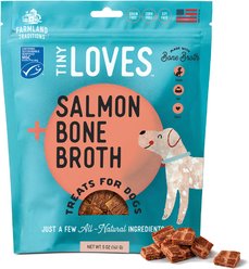 Farmland Traditions Tiny Loves Salmon with Bone Broth Flavored Jerky Dog Trainer Treats, 5-oz pouch