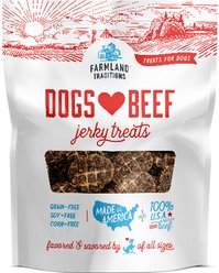 Farmland Traditions USA Dogs Love Beef Grain-Free Jerky Dog Treats, 13.5-oz bag