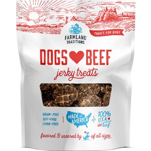 Farmland Traditions USA Dogs Love Beef Grain-Free Jerky Dog Treats, 13.5-oz bag