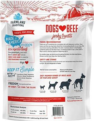 Show full view: Farmland Traditions USA Dogs Love Beef Grain-Free Jerky Dog Treats, 2.5-lb bag slide 3 of 9