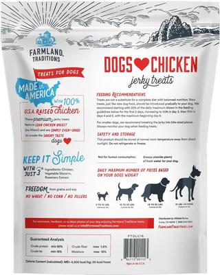 Show full view: Farmland Traditions USA Dogs Love Chicken Grain-Free Jerky Patties Dog Treats, 32-oz bag slide 3 of 7