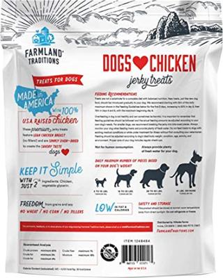 Show full view: Farmland Traditions USA Dogs Love Chicken Grain-Free Jerky Patties Dog Treats, 6-oz bag slide 3 of 9