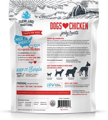 Show full view: Farmland Traditions USA Dogs Love Chicken Grain-Free Jerky Strips Dog Treats, 3-lb bag slide 3 of 8