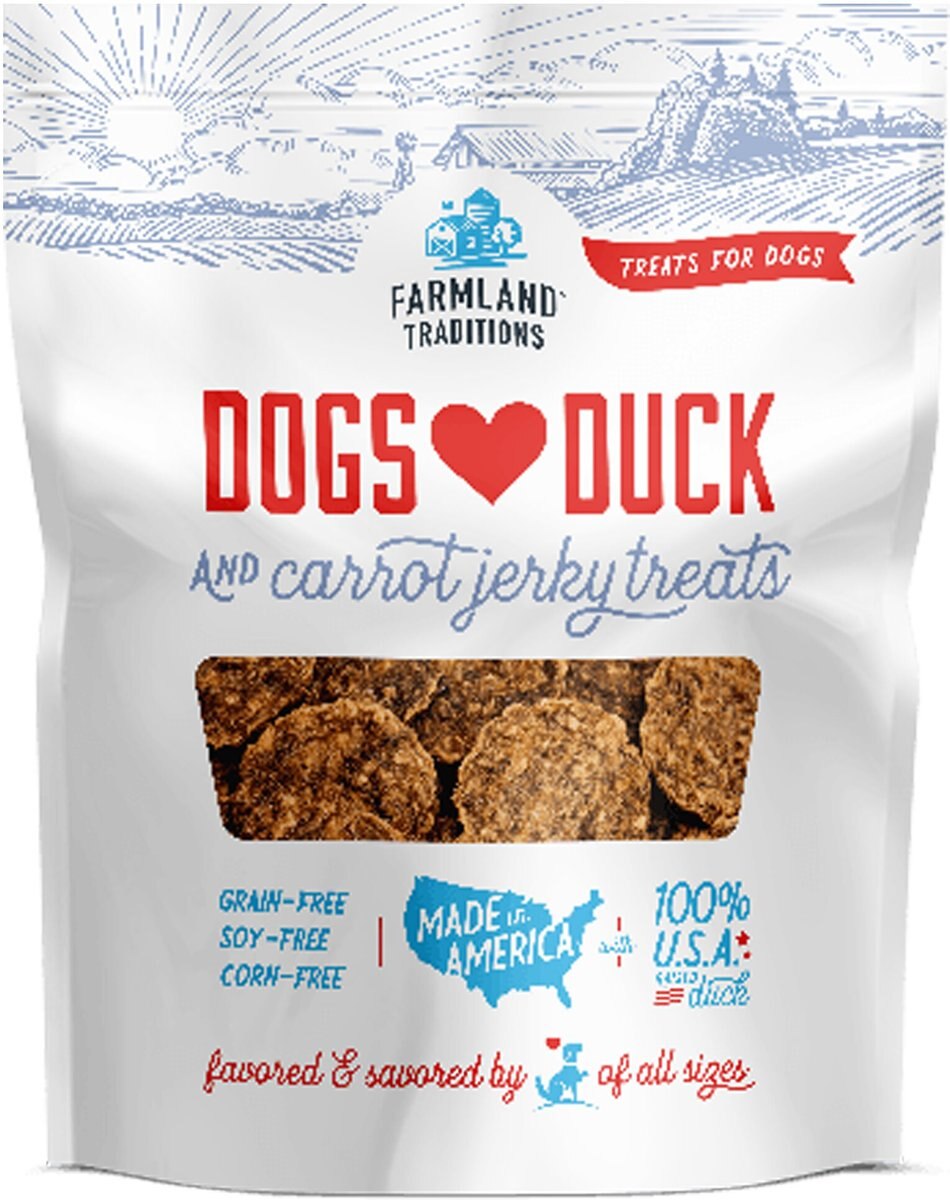 Farmland Traditions USA Dogs Love Duck & Carrots Grain-Free Jerky Dog Treats