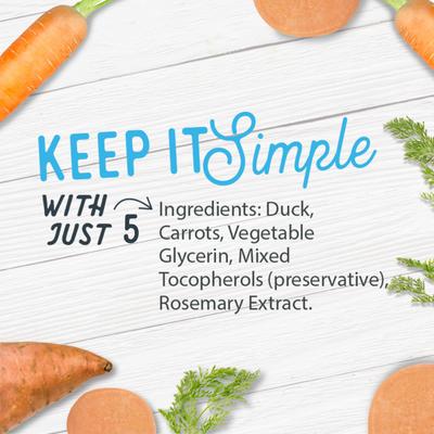 Show full view: Farmland Traditions USA Dogs Love Duck & Carrots Grain-Free Jerky Dog Treats, 5-oz bag slide 6 of 9