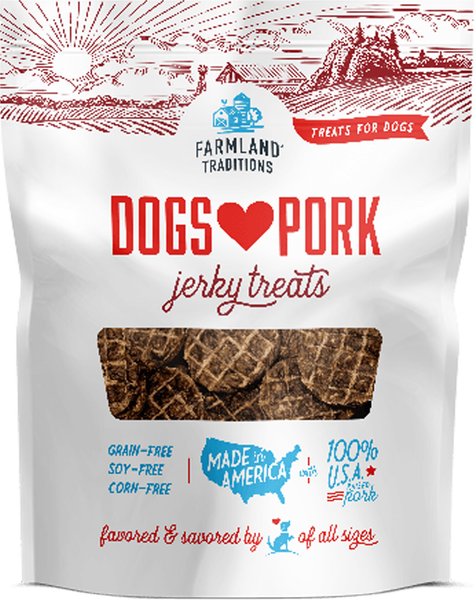 Farmland Traditions USA Pork Jerky Dog Treats, 32-oz bag