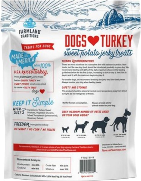 Farmland Traditions Tiny Loves Turkey & Sweet Potato Grain-Free Jerky Dog Treats