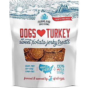 Farmland Traditions USA Dogs Love Turkey & Sweet Potato Grain-Free Jerky Dog Treats, 6-oz bag