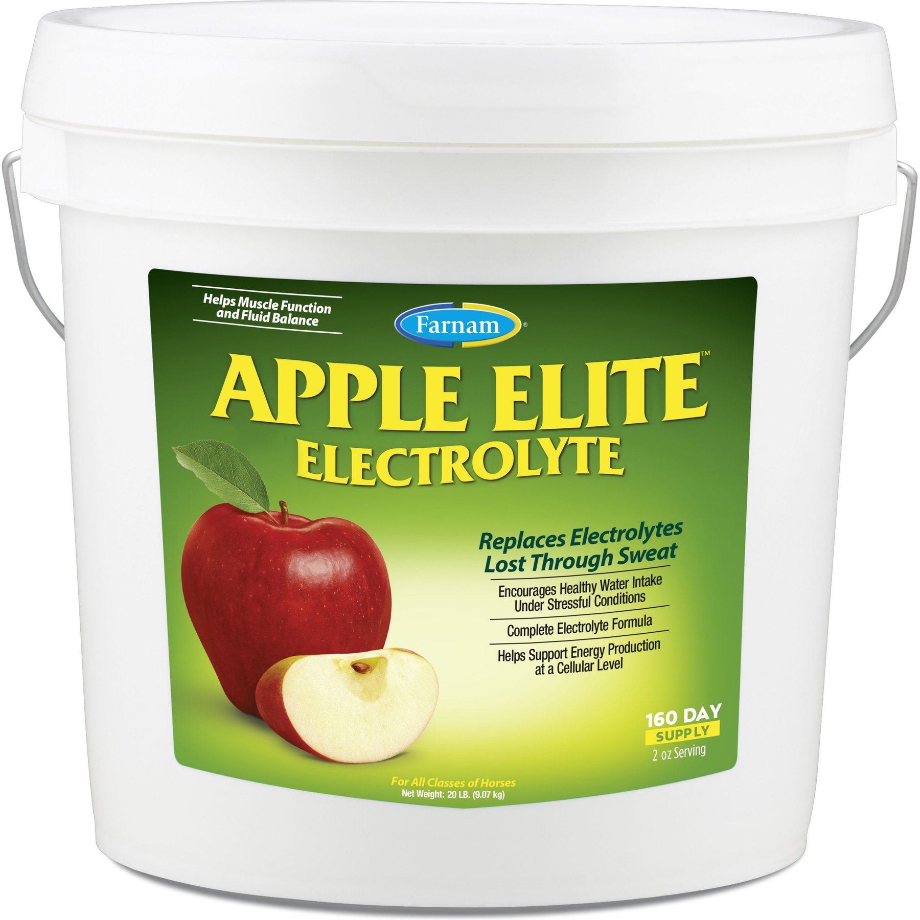 Farnam Apple Elite Electrolyte Powder Apple Flavor Horse Supplement, 20-lb tub