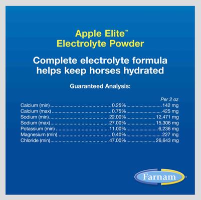Show full view: Farnam Apple Elite Electrolyte Granules Apple Flavor Horse Supplement, 20-lb tub slide 5 of 11