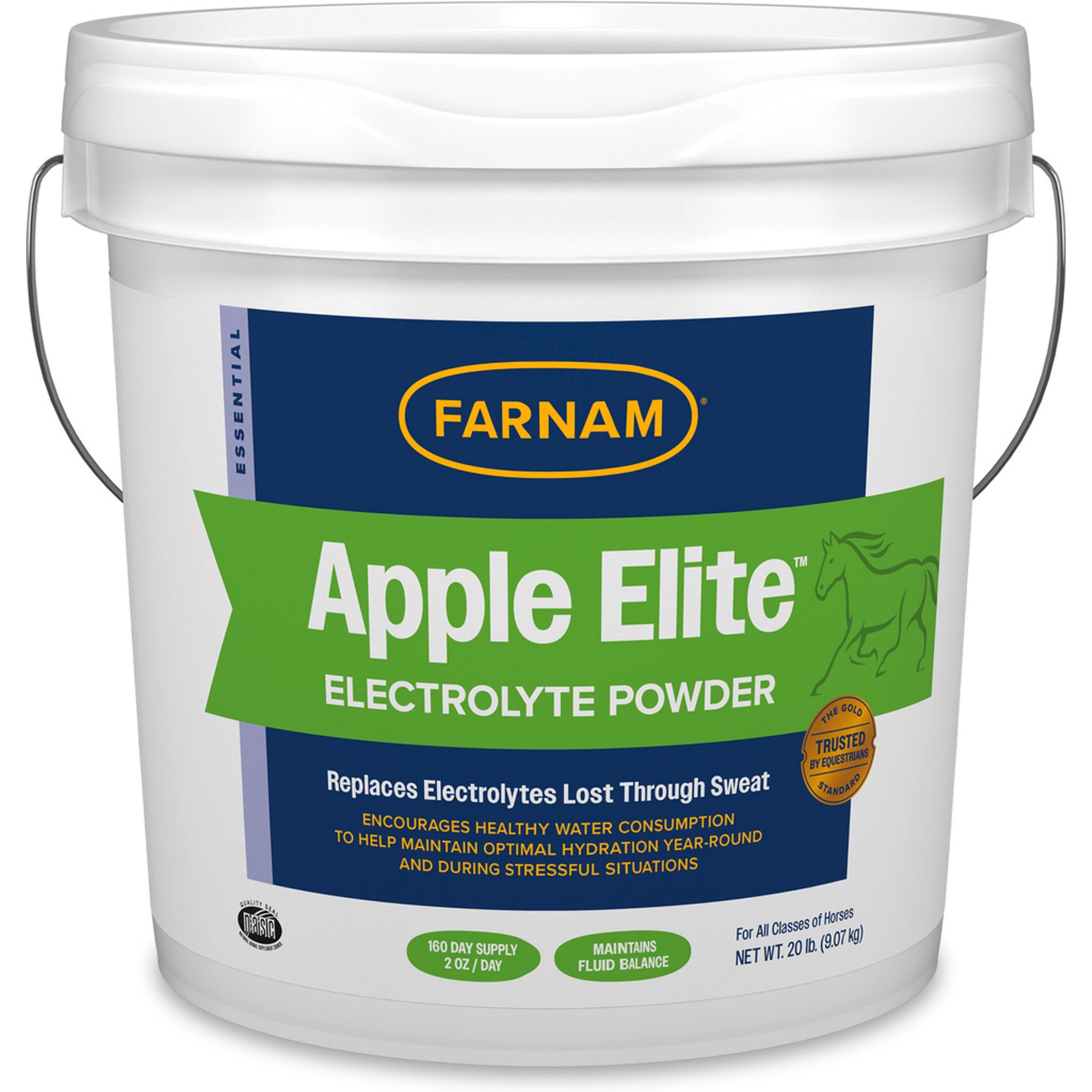 Farnam Apple Elite Electrolyte Powder Apple Flavor 160 Day Supply Horse Supplement, 20-lb tub