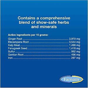 Farnam Cough Free Equine Respiratory Health Pellets Horse Supplement, 2.5-lb jar, 70 Day Supply