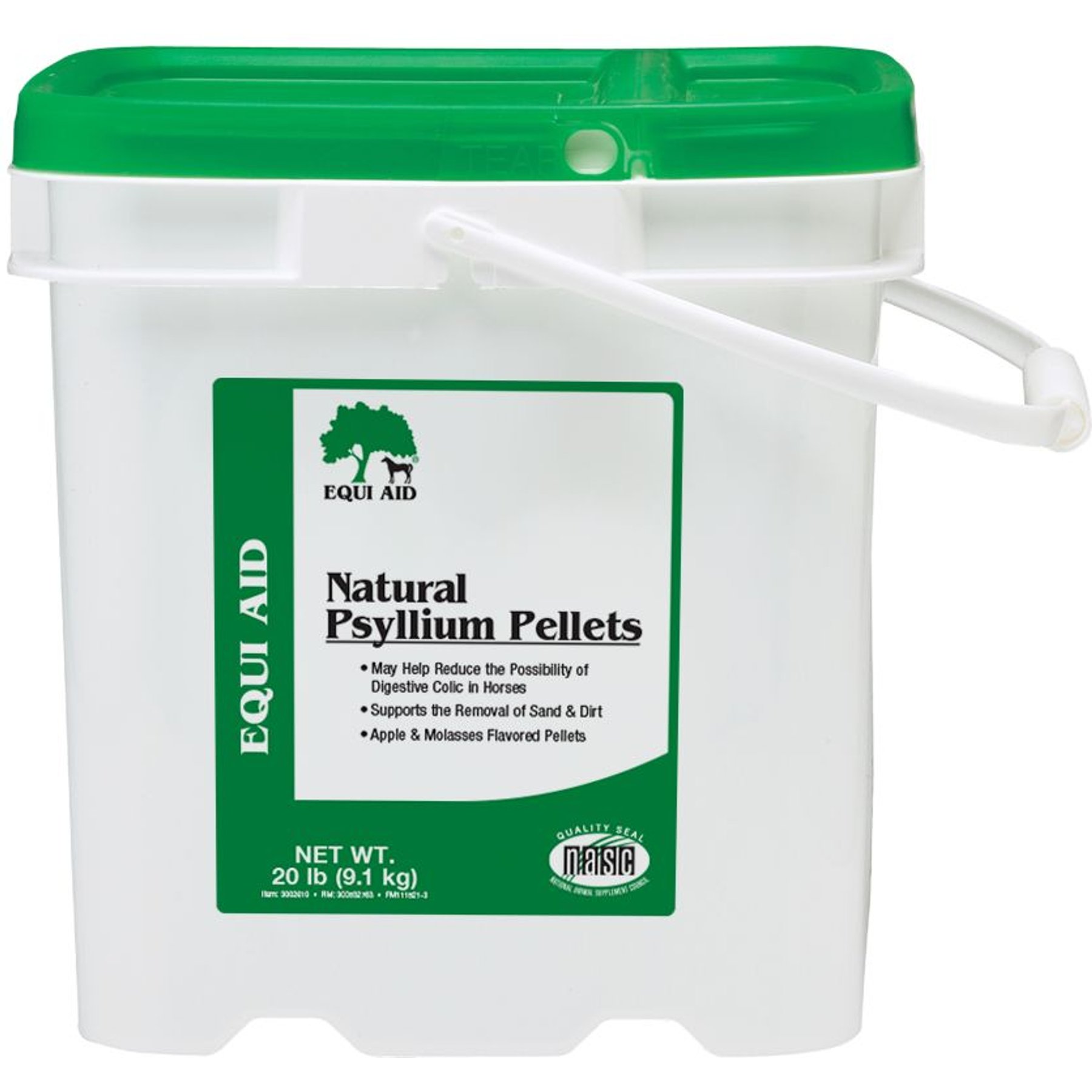 Farnam Equi Aid Natural Psyllium Fiber Pellets Apple/Molasses Flavor Horse Supplement, 20-lb bucket