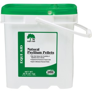 Farnam Equi Aid Natural Psyllium Fiber Pellets Apple/Molasses Flavor Horse Supplement, 20-lb bucket