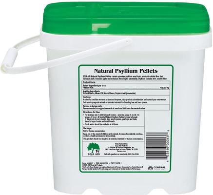 Show full view: Farnam Equi Aid Natural Psyllium Fiber Pellets Apple/Molasses Flavor Horse Supplement, 5-lb bucket slide 2 of 6